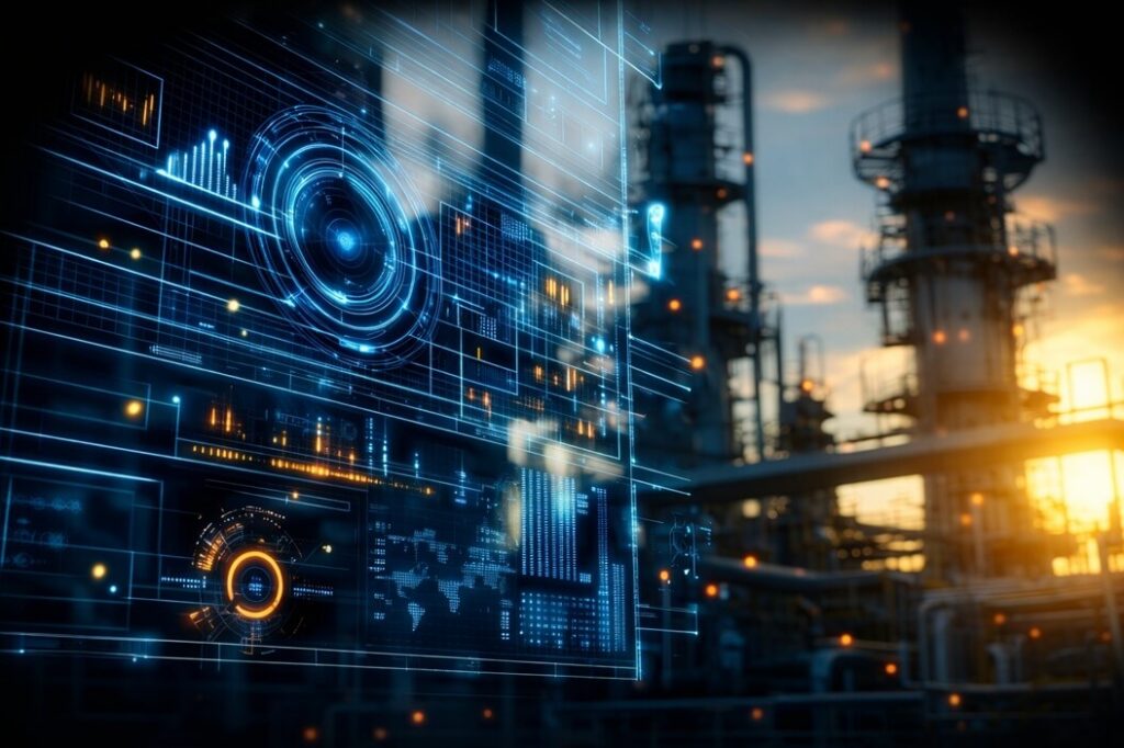Oil refinery with overlay of crude and product margin analysis